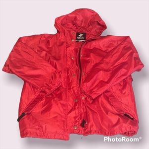 Beaverly Hills Polo Club red raincoat.